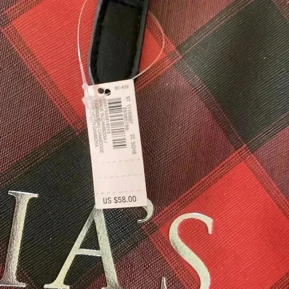 Brand new***Victoria’s Secret Black/Red Plaid Tote Handbag Purse - Picture 2 of 4